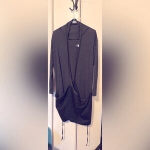 Brunello Cucinelli Charcoal Long Sleeve Wool Knit Dress